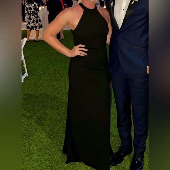 LuLu’s Glamorous Go-Getter Black Halter Cutout Mermaid Maxi Dress - Picture 3 of 3